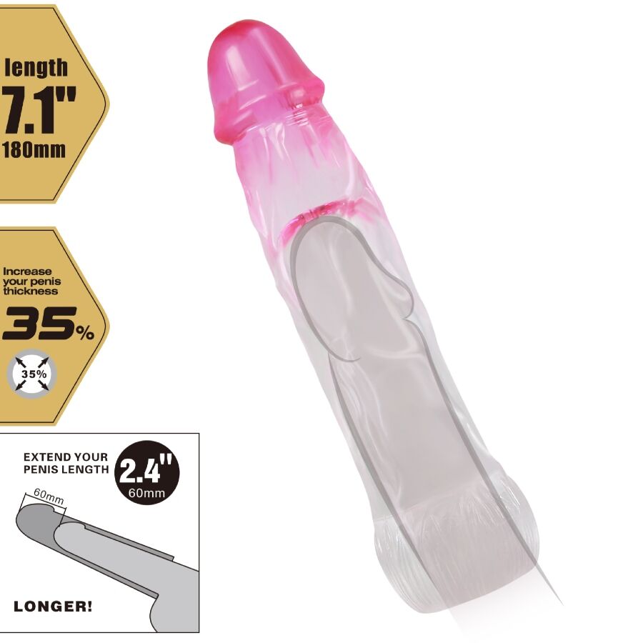 PRETTY LOVE – NERON REALISTICO 6 CM GUAINA DI ALLARGAMENTO PER PENE ROSA