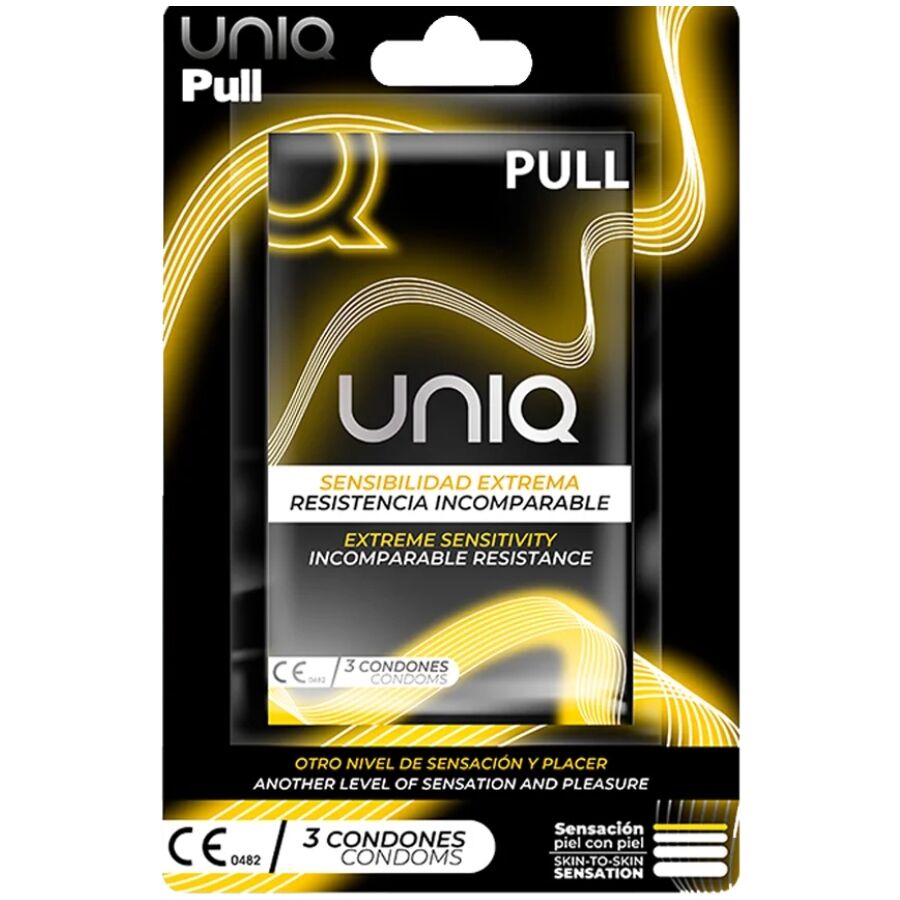 UNIQ Pull – Preservativi senza lattice con strisce 3 unità