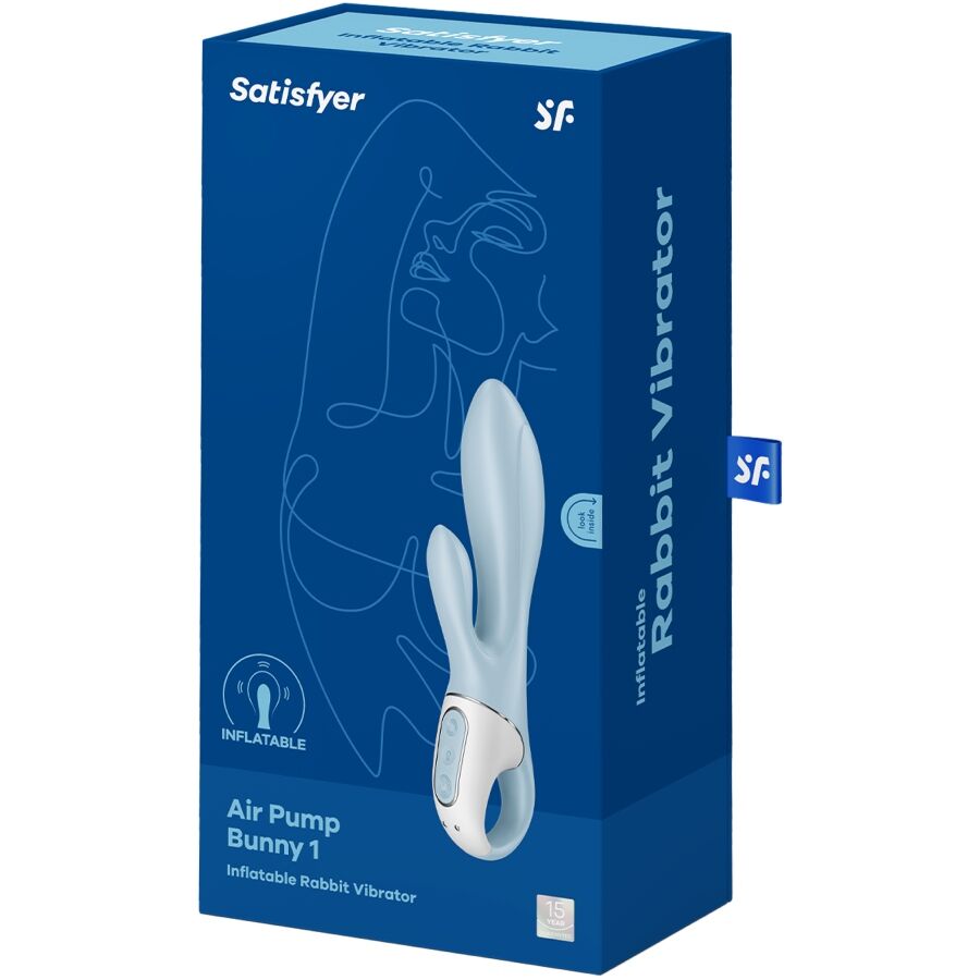 SATISFYER Air Pump Bunny 1 – Aufblasbarer Rabbit-Vibrator, blau