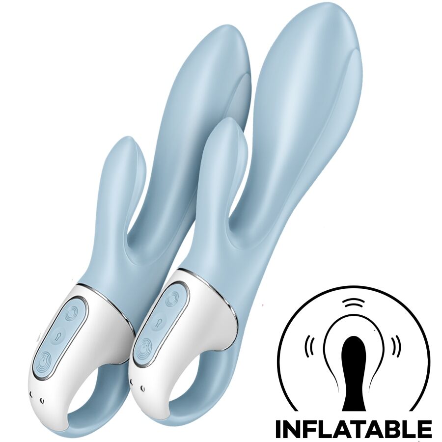 SATISFYER Air Pump Bunny 1 – Aufblasbarer Rabbit-Vibrator, blau