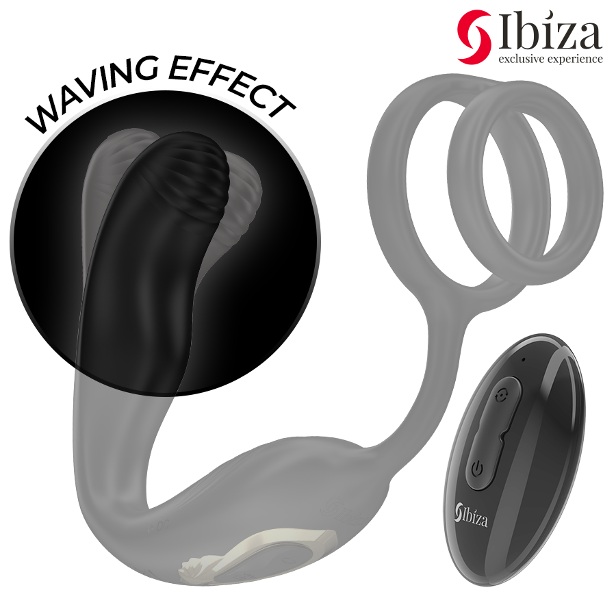 Ibiza Wiggle – Anneau vibrant rotatif télécommandé