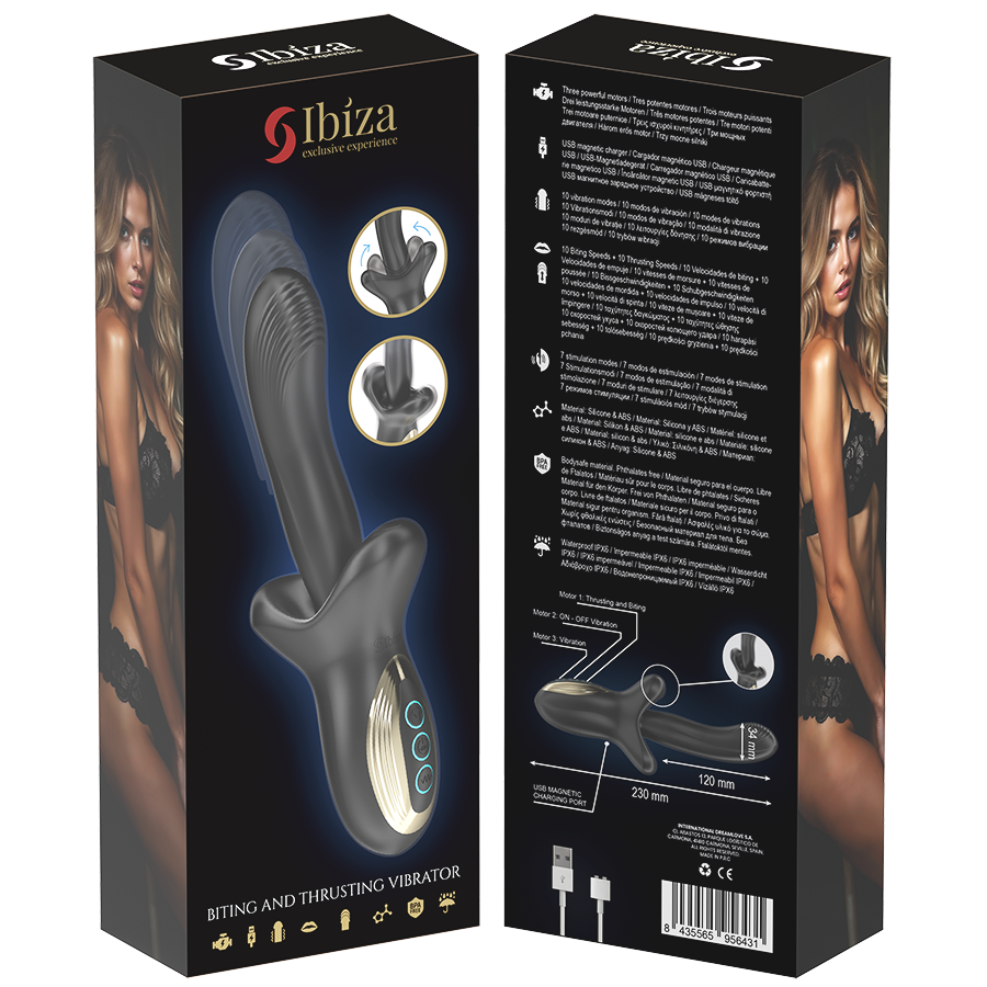 Ibiza – Vibrator with thrusting and biting effects