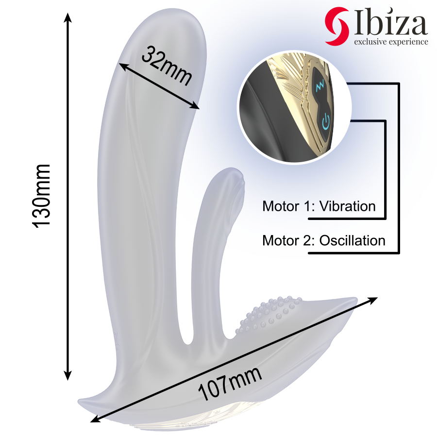 Ibiza – Wearable G-spot and clitoral vibrator with remote control