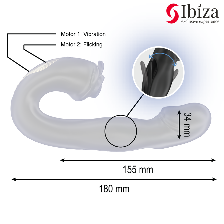 Ibiza Rose – Vibrator mit Flackereffekt und Klitoris-Stimulator