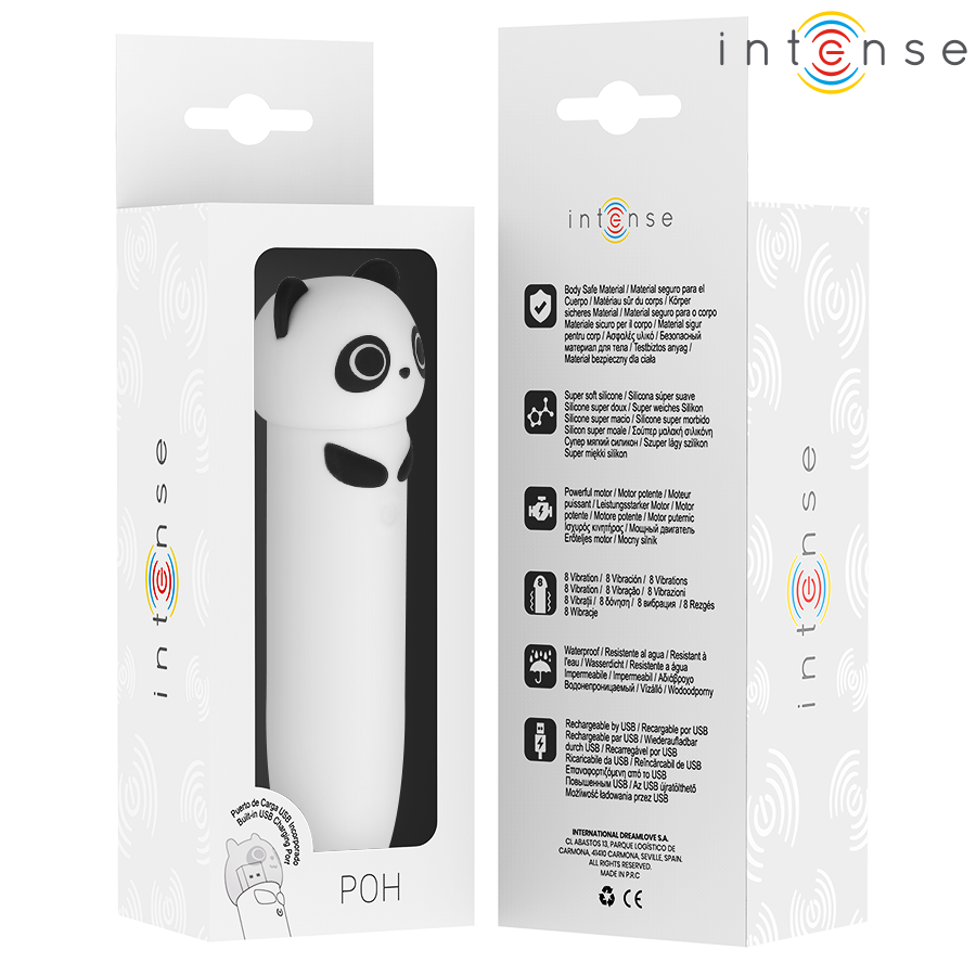 Intense Poh – Vibrierendes Bullet, Panda-Design, 10 cm