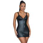 SUBBLIME – LEATHER ZIP DRESS BLACK