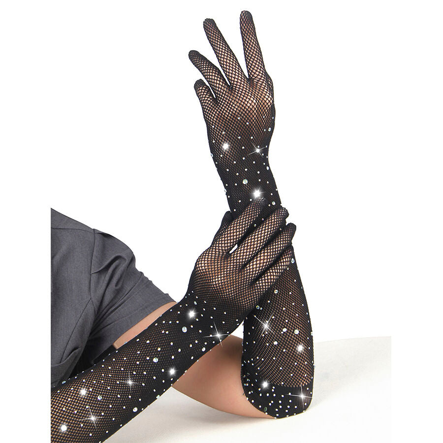 SUBBLIME – 957469SHINE GUANTI TRASPARENTI NERI S/M