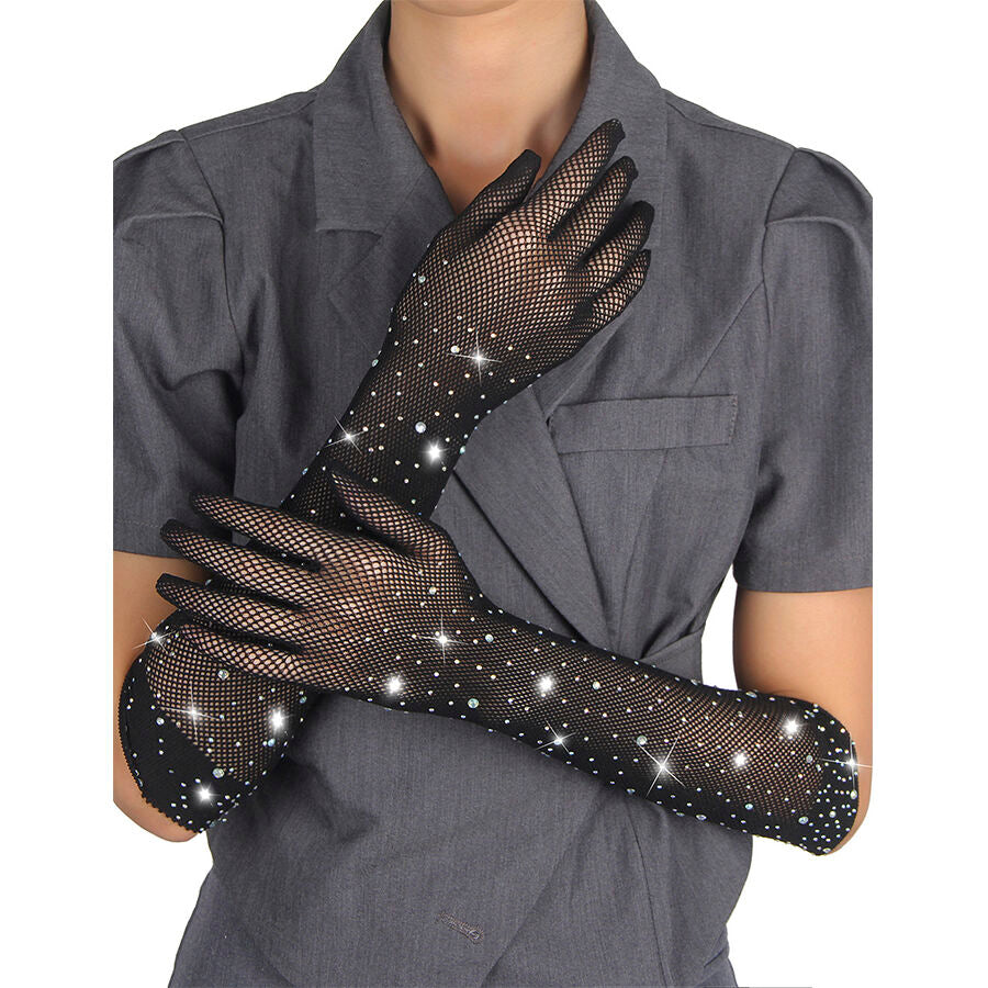 SUBBLIME – 957469SHINE GUANTI TRASPARENTI NERI S/M