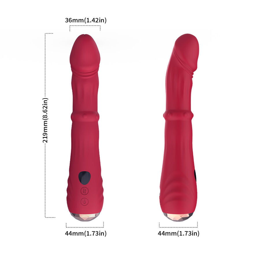 ARMONY – DILDO VIBRATEUR POINT A THERMO-RÉGLABLE ROUGE