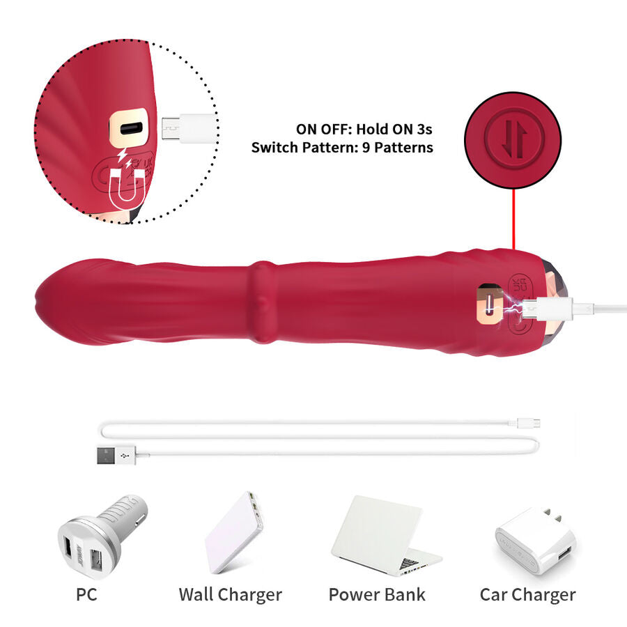 ARMONY – DILDO VIBRATEUR POINT A THERMO-RÉGLABLE ROUGE