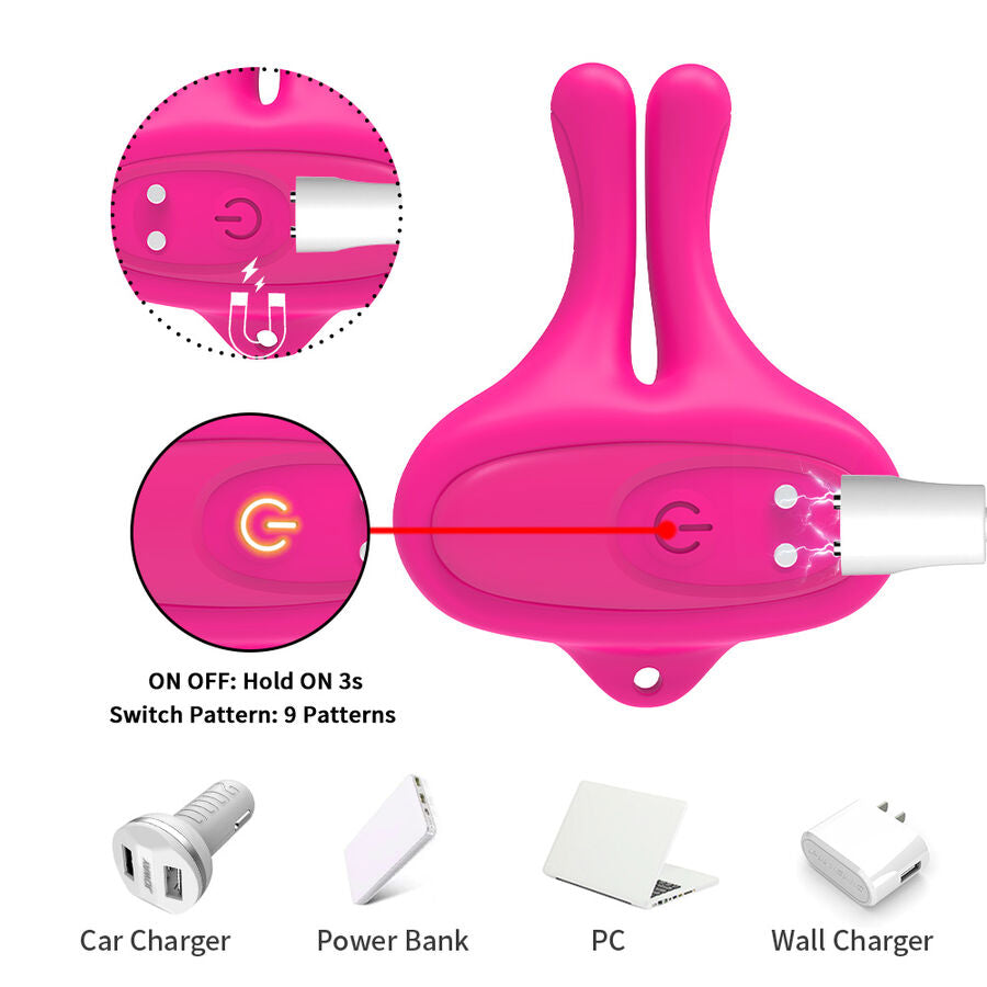 ARMONY – Magnetische Nippelklemmen mit Vibration, Kaninchenform, Rosa