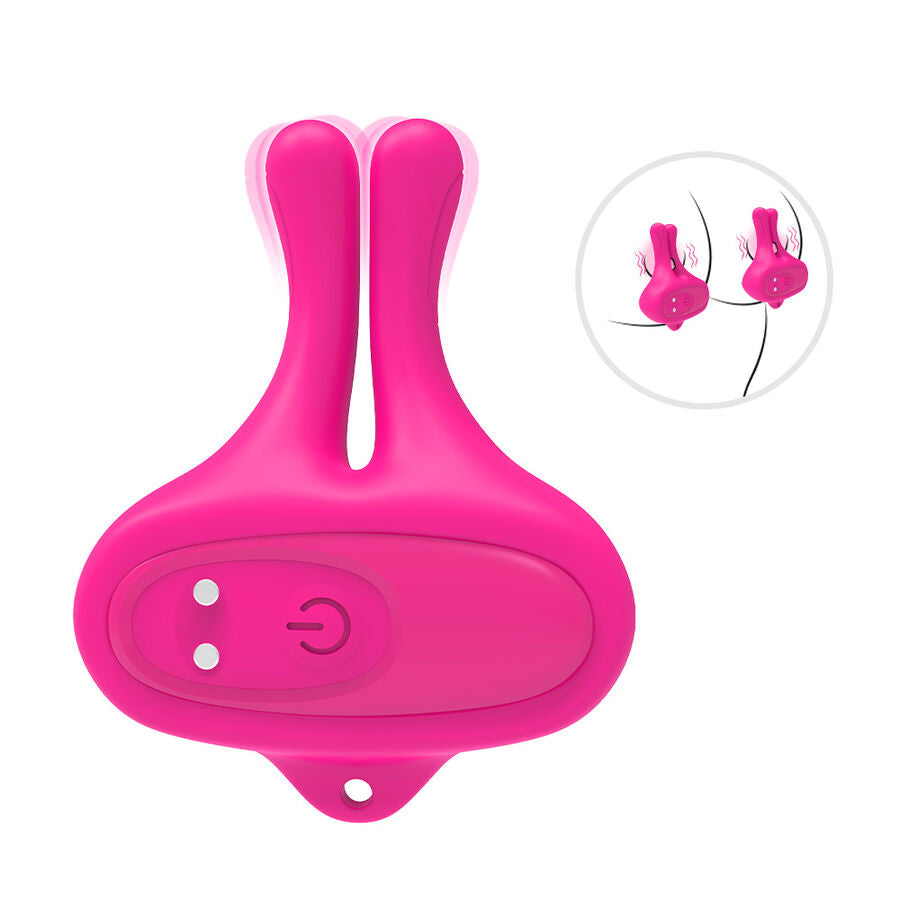 ARMONY – Magnetische Nippelklemmen mit Vibration, Kaninchenform, Rosa