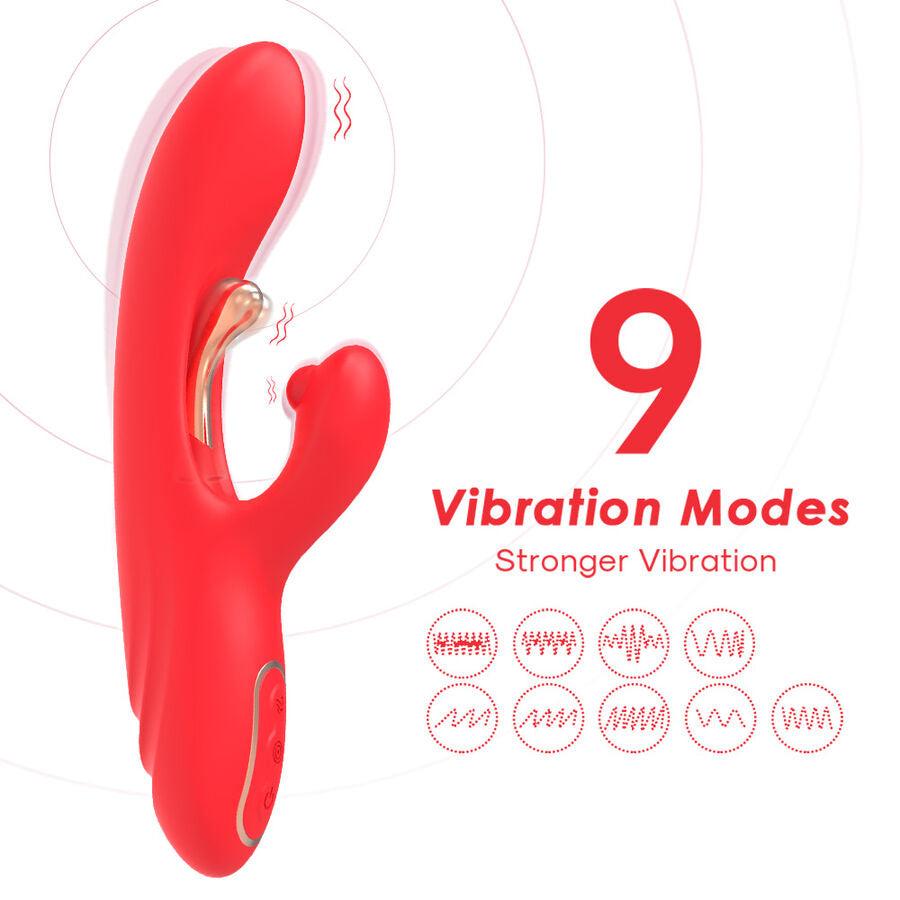 ARMONY – VIBRATEUR STIMULATEUR POINT G ET CLITORIS AVEC LANGUE OSCILLANTE ROUGE