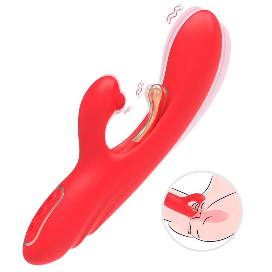 ARMONY – VIBRATEUR STIMULATEUR POINT G ET CLITORIS AVEC LANGUE OSCILLANTE ROUGE