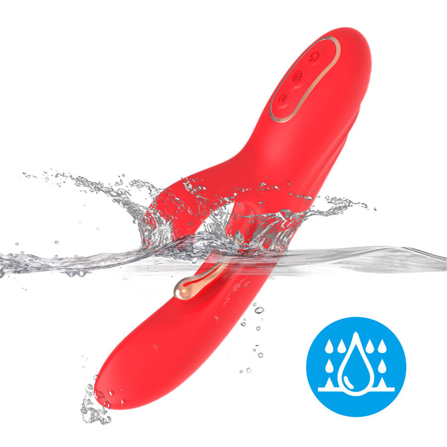 ARMONY – VIBRATEUR STIMULATEUR POINT G ET CLITORIS AVEC LANGUE OSCILLANTE ROUGE