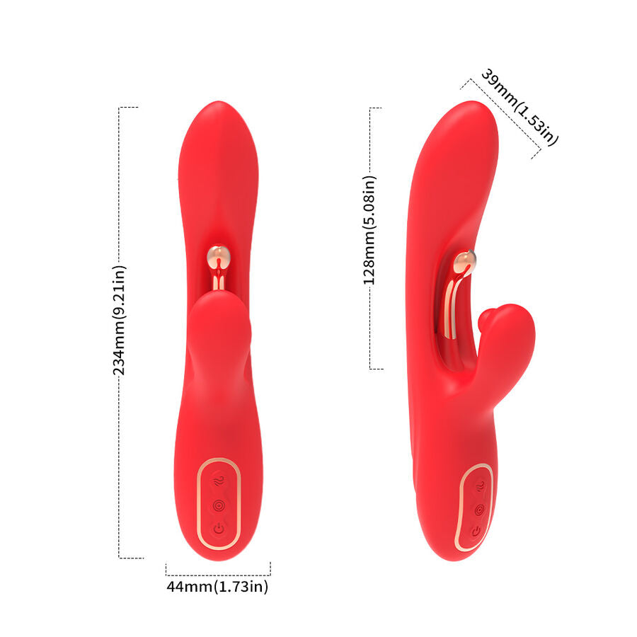 ARMONY – VIBRATEUR STIMULATEUR POINT G ET CLITORIS AVEC LANGUE OSCILLANTE ROUGE