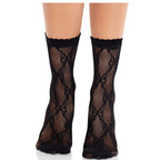 Leg Avenue – Spitzensocken mit Schleife, Schwarz