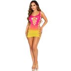 LEG AVENUE – SEAMLESS MINI DRESS WITH SLITS SUNSET