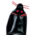 CONDOMERIE – Handbemaltes Neuheitskondom Schwarze Maus, XL