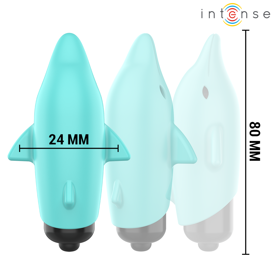 INTENSE – ECHO VIBRATING BULLET DOLPHIN BLUE 8 X 4.7 CM