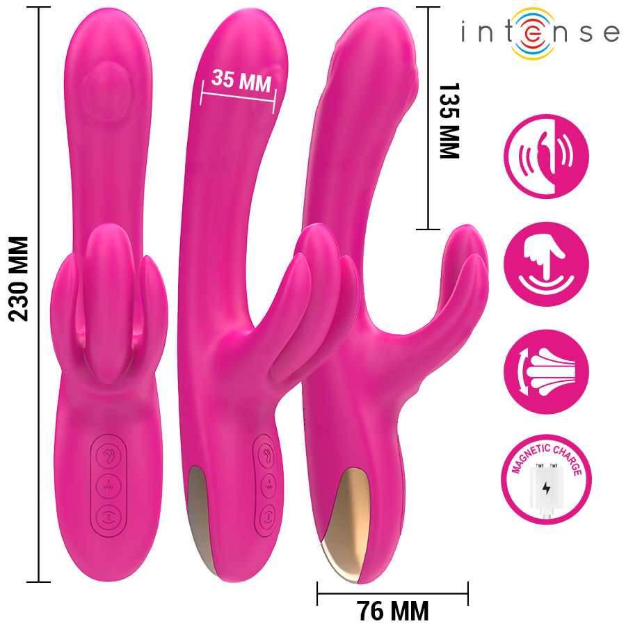 Intense Britney – Multifunktions-Rabbit-Vibrator, 23 cm, rosa