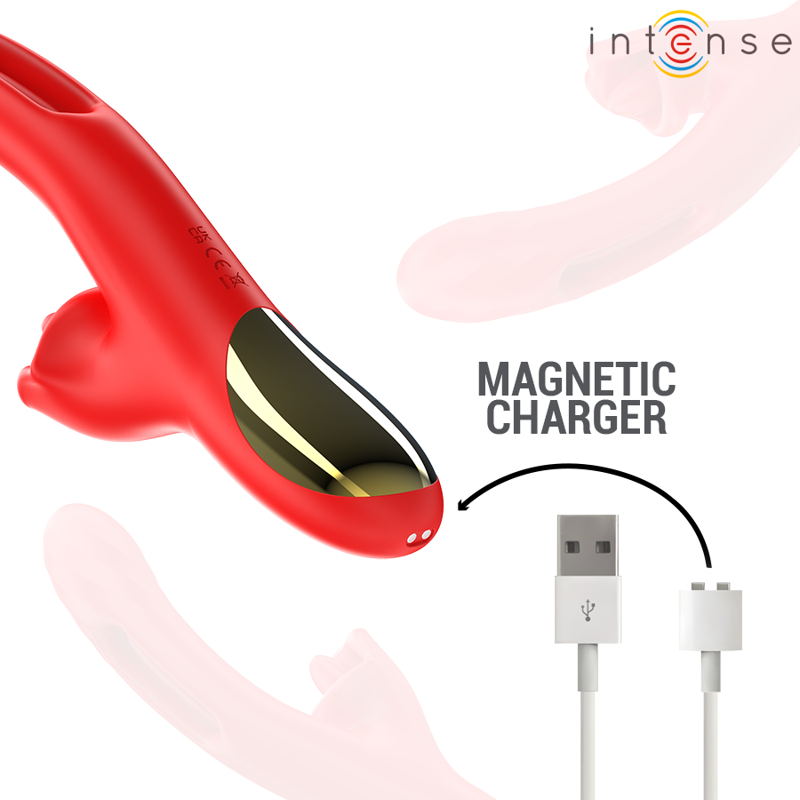 INTENSE – JESSICA MULTIFUNCTION VIBRATOR CLITORIS STIMULATION 24.8 CM RED