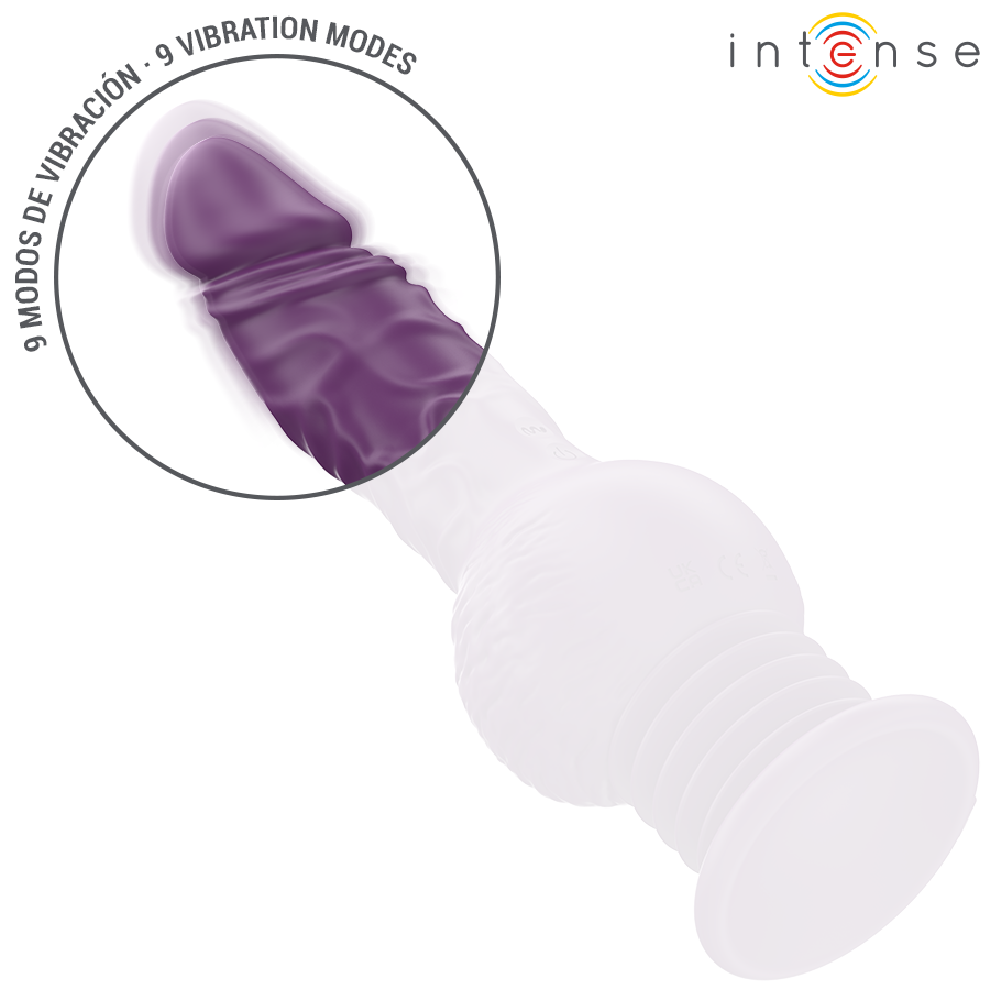 INTENSE – VIBRATORE MULTIFUNZIONE TATUM CON VIBRAZIONE SU E GIÙ 24 CM VIOLA