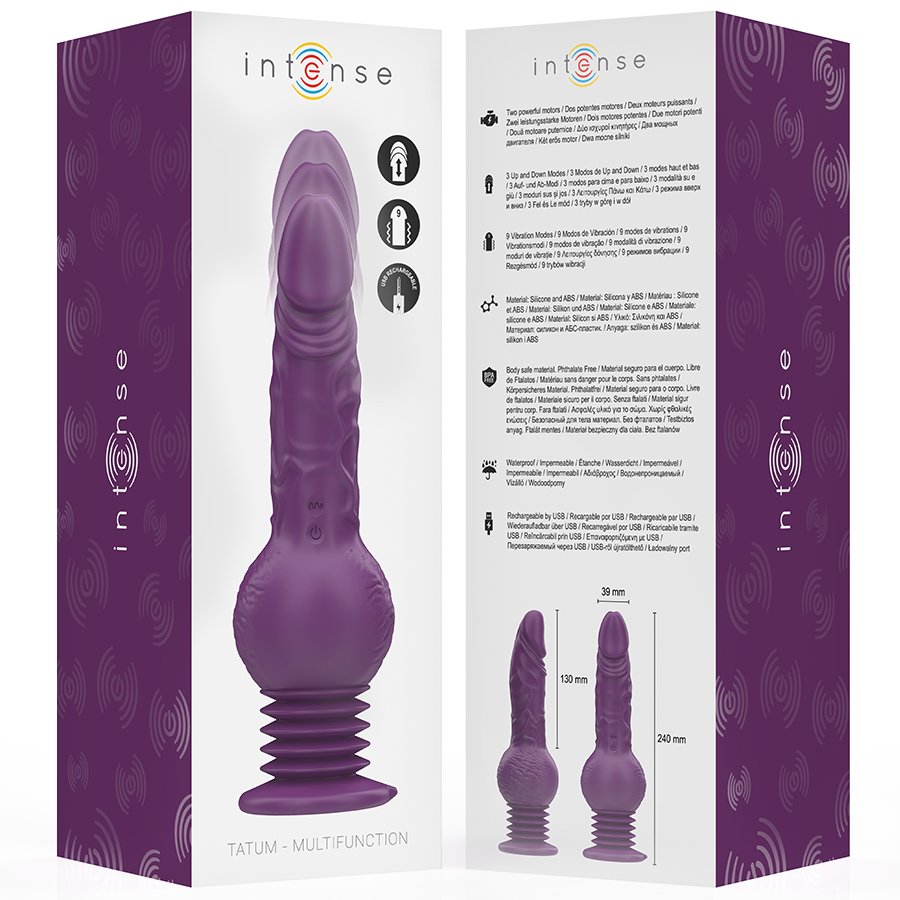 INTENSE – TATUM MULTIFUNCTION VIBRATOR WITH UP AND DOWN VIBRATION 24 CM PURPLE