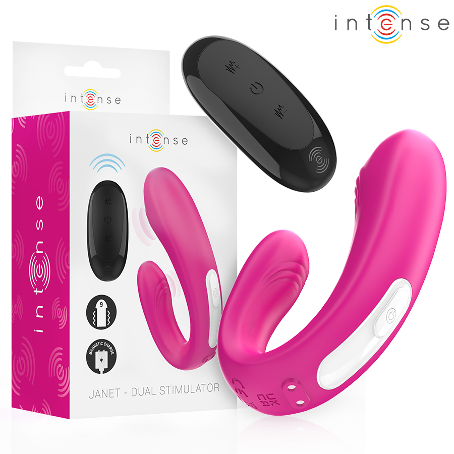 Intense Janet – U-förmiger Doppelstimulator mit Fernbedienung, rosa