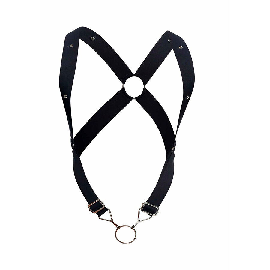 MOB Dungeon – Black back harness with cross, one size