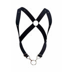 MOB Dungeon – Black back harness with cross, one size