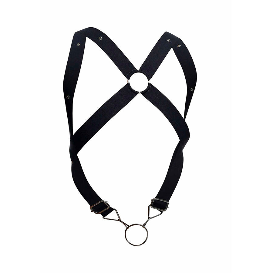 MOB Dungeon – Black back harness with cross, one size
