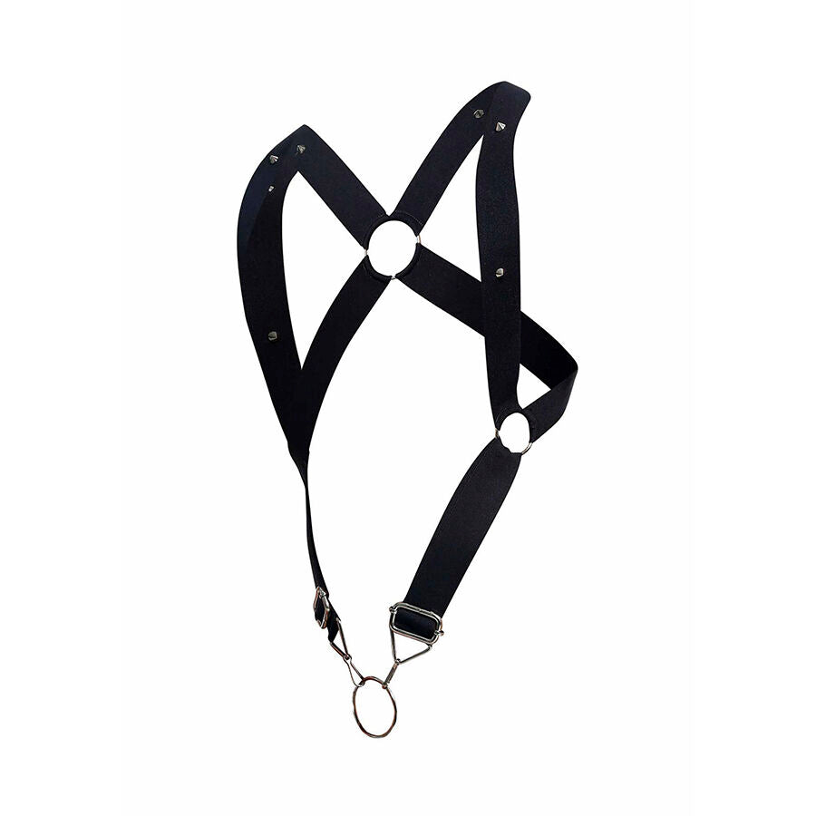 MOB Dungeon – Black back harness with cross, one size