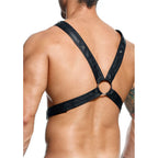 MOB Dungeon – Crossed black chain harness, one size