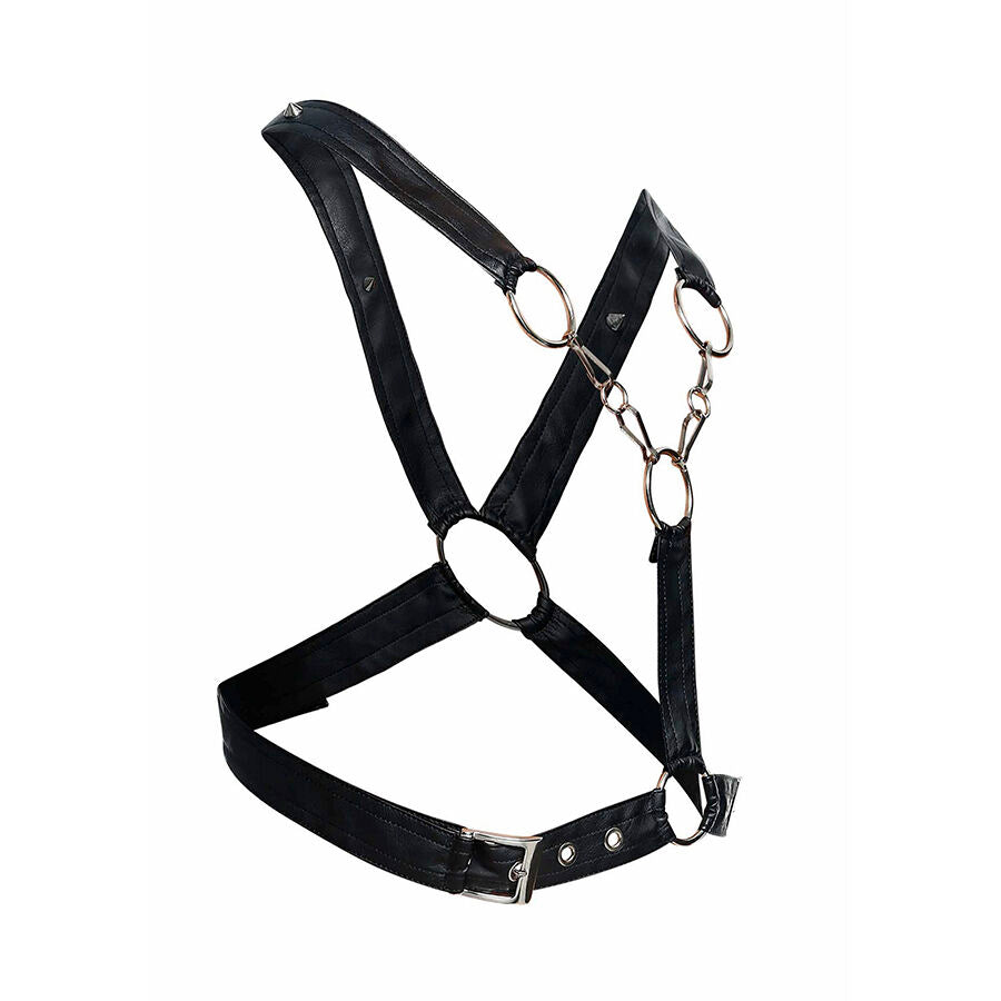 MOB Dungeon – Crossed black chain harness, one size