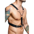 MOB Dungeon – Crossed black chain harness, one size