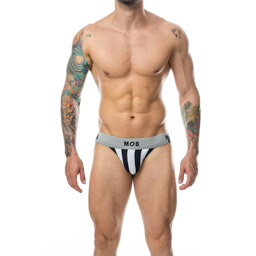 MOB Classic Stripe – White jockstrap