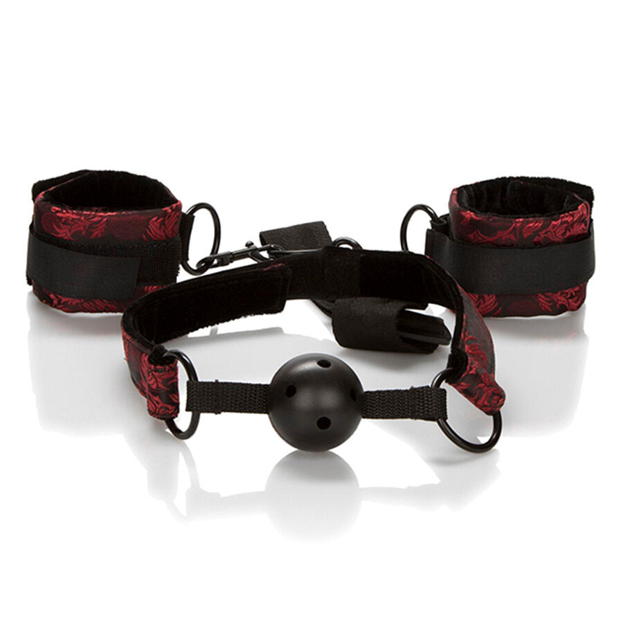 CALEXOTICS Scandal – Atmungsaktiver Ballknebel mit Handschellen