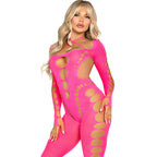 LEG AVENUE – BODYSTOCKING ROSE DOS OUVERT TAILLE UNIQUE