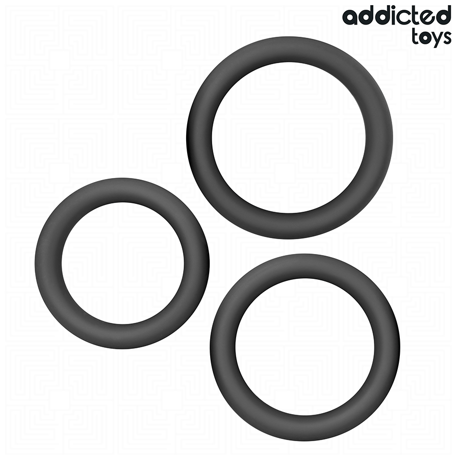 ADDICTED TOYS – SET OF FLAT SILICONE RINGS