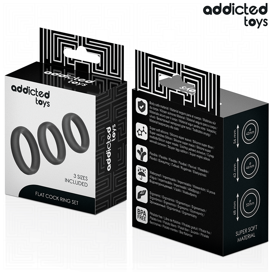ADDICTED TOYS – SET DI ANELLI PIATTI IN SILICONE