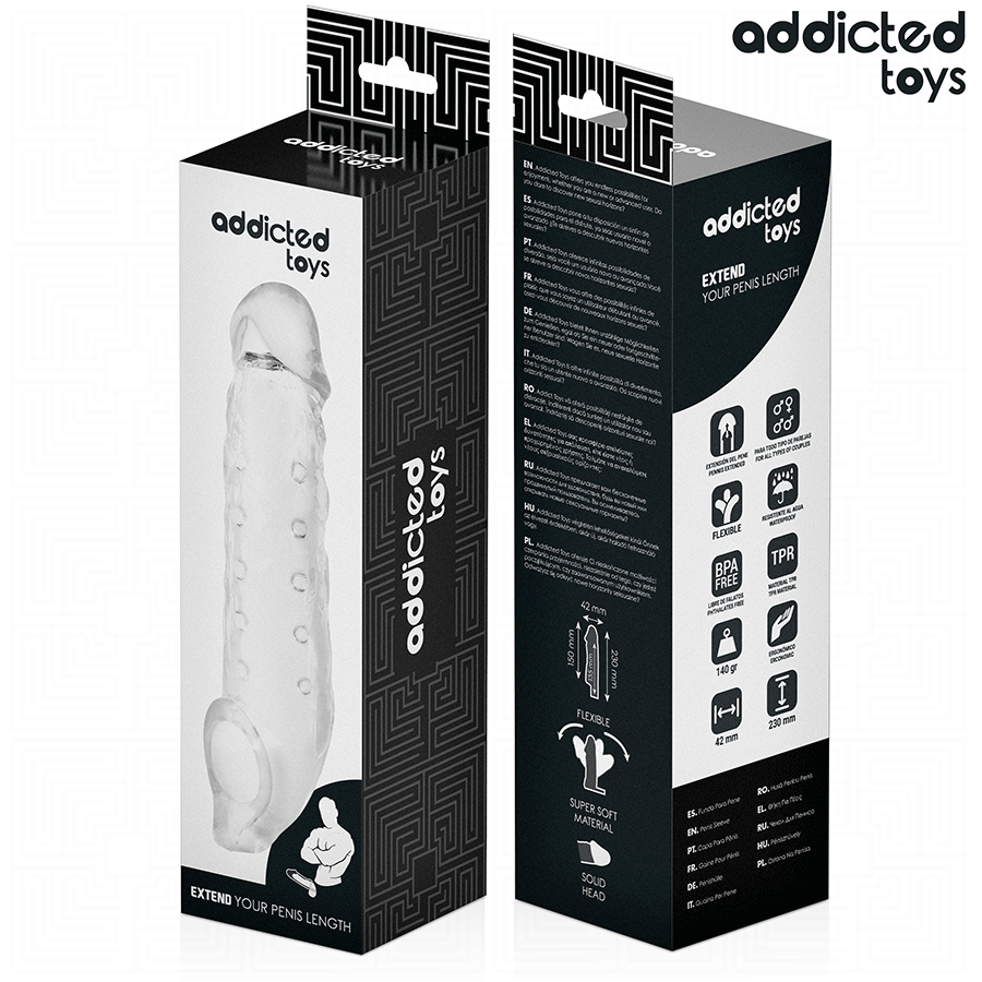 ADDICTED TOYS – GUAINA PER PENE TRASPARENTE TAGLIA M 27 CM