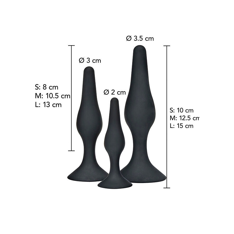 TOYJOY Curvy Companions – Analplug-Set, 3 Stück, Schwarz