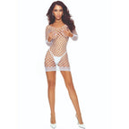 PASSION WOMAN – Gitter-Bodystocking mit Ouvert-Strümpfen