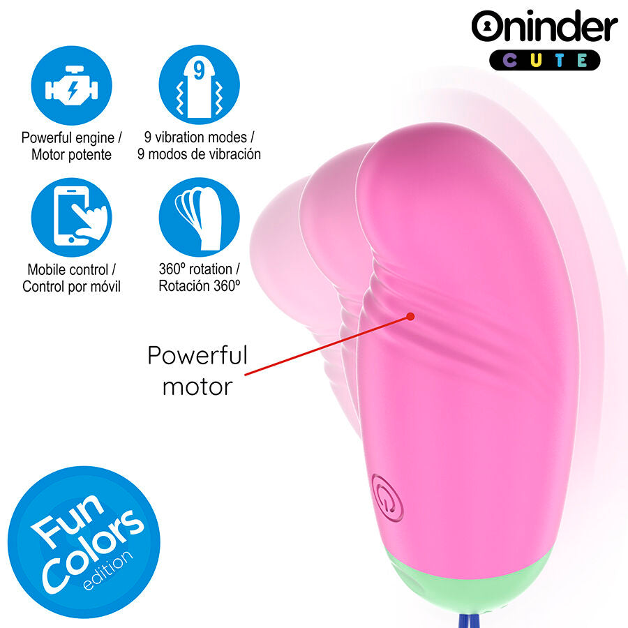 ONINDER CUTE – LOVE PLEASURE 360° VIBRATING-ROTATING SILICONE EGG – FREE GLOBAL APP
