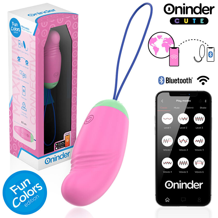 ONINDER CUTE – LOVE PLEASURE 360° VIBRATING-ROTATING SILICONE EGG – FREE GLOBAL APP