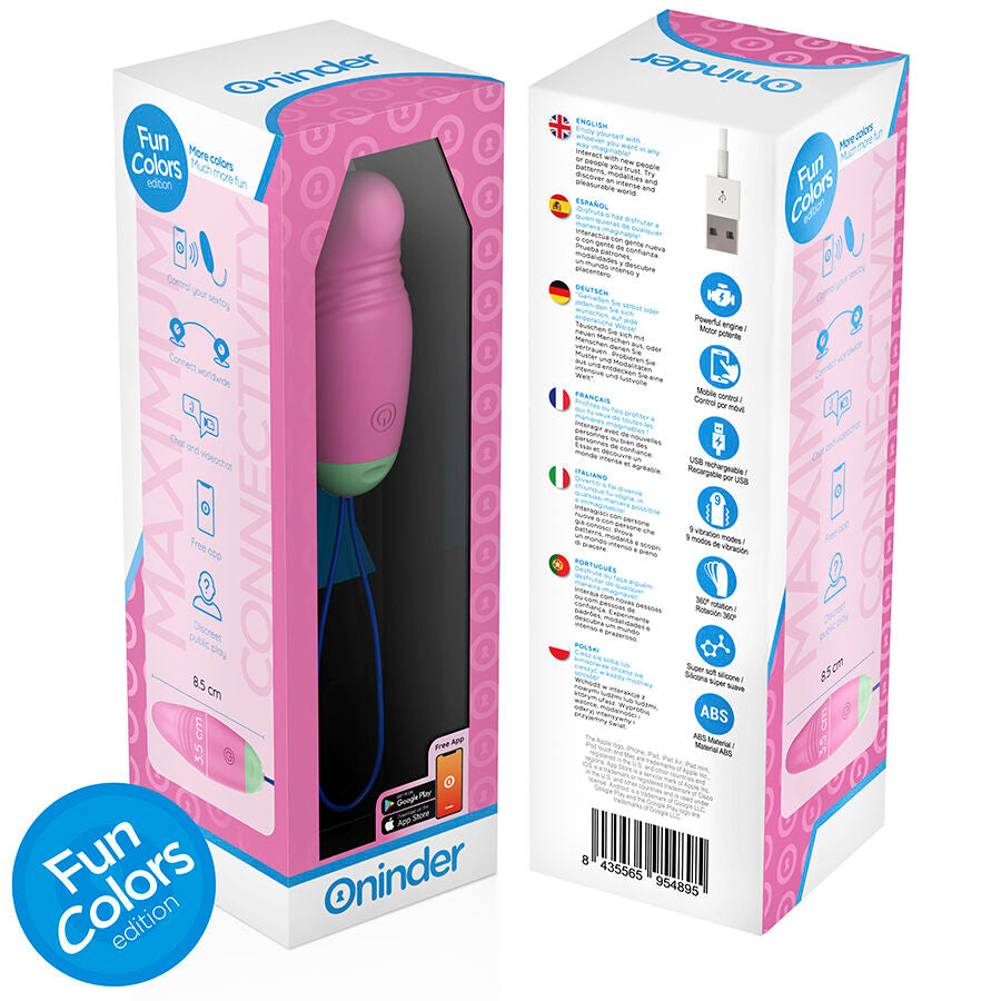 ONINDER CUTE – LOVE PLEASURE 360° VIBRATING-ROTATING SILICONE EGG – FREE GLOBAL APP