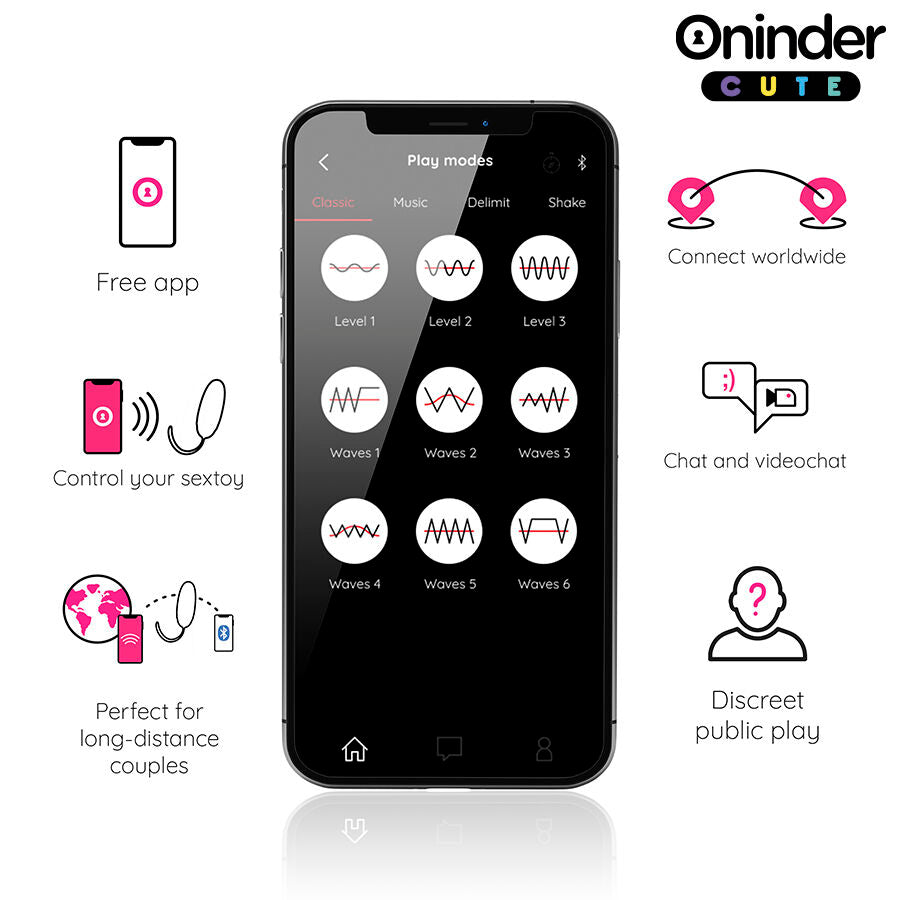 Oninder Cute – Vibrations-Ei mit Klopf-Funktion und App-Steuerung