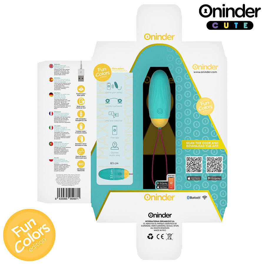 ONINDER CUTE – LOVE PLEASURE VIBRATING EGG – ROTATING SILICONE GEMS – FREE GLOBAL APP