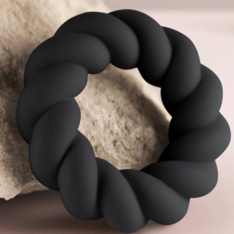 ROCKS-OFF – ANELLO MASTURBATORE TWIST IN SILICONE NERO